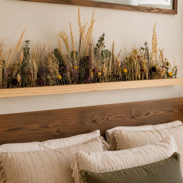 XL 52” Flower Bouquet Bar | Rustic Boho Real Dried Flower Decor | Wall or Tabletop