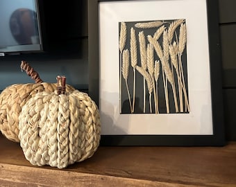 Pressed Wheat Grass Wall Hanging/tabletop frame 8x10”