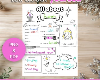 All About Me Worksheet: Back to School Printable (PDF & PNG)
