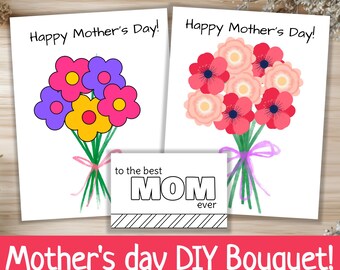Mother’s Day Flower Bouquet Craft for Kids: Preschool DIY Bouquet, PDF Download