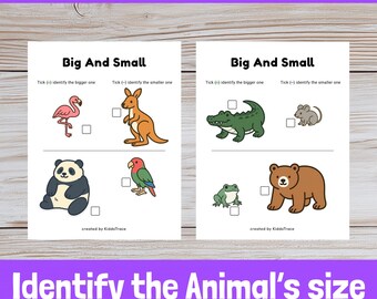 Big and Small Animals Worksheet: Kids Learning Activity (PDF)