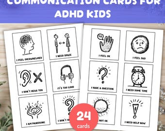 Visual Communication Cards: Big Feelings, Needs, Nonverbal Support, Emotional Overload, ADHD Flashcards (PDF Printable )