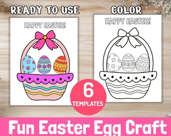 Easter Egg Craft Templates: Coloring and Ready-to-Use Activity (PDF Download)