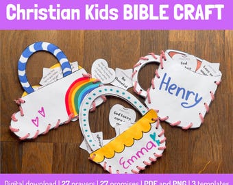 Kids Prayer Craft: Bible Verse Activity, Christian Coloring Page (PDF & PNG Download)