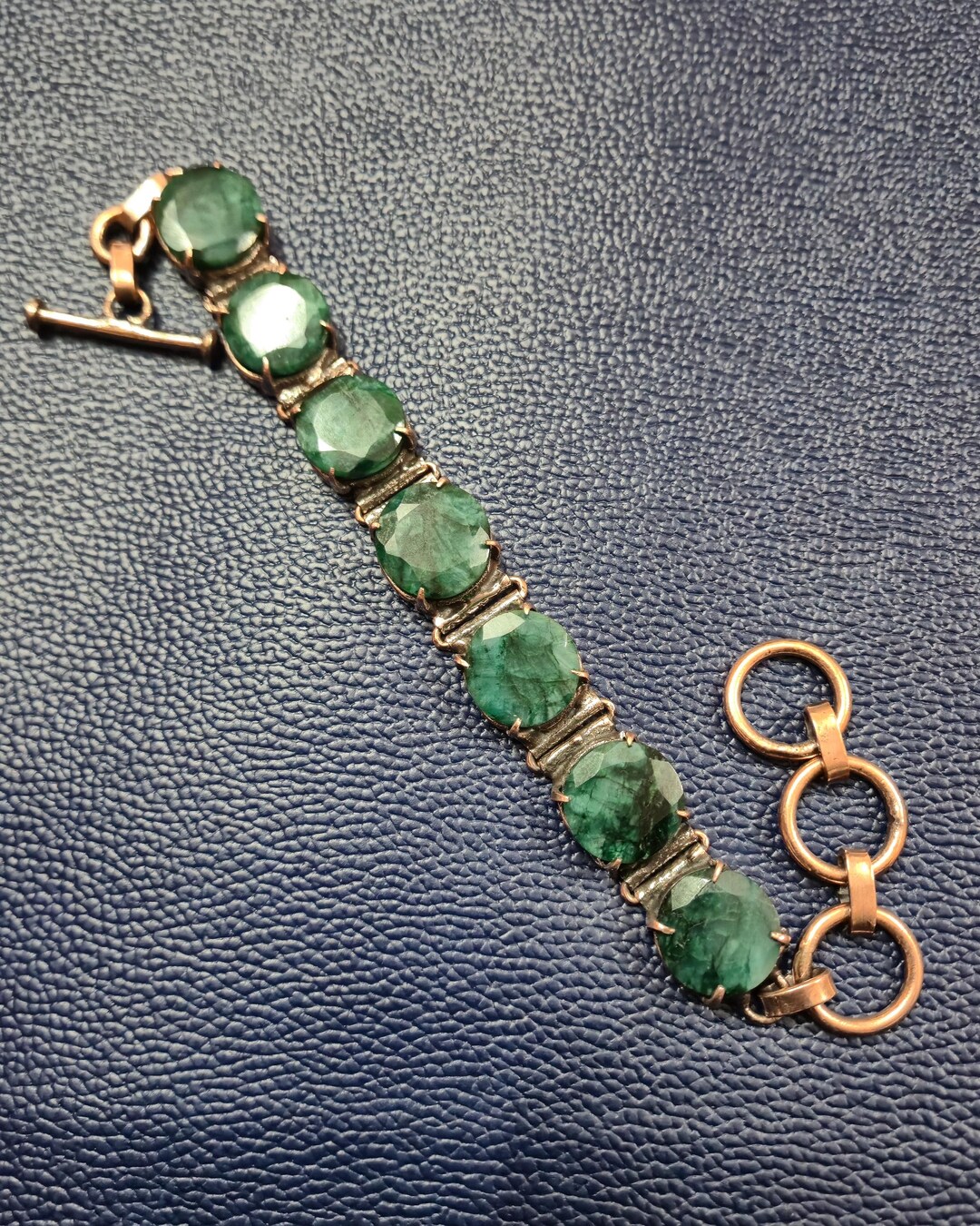Faceted Zambian Emerald Bracelet Copper Wire Wrapped Jewelry Beautiful ...