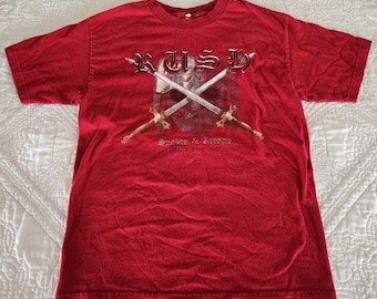 Rush Snakes & Arrows 2007 World Tour Red Graphic Band T Shirt Cotton Medium