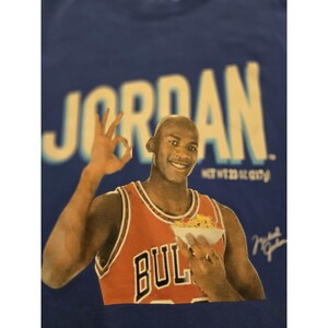 Nike Air Jordan Flight MVP "Cereal" Men's T-Shirt Size S Small Blue 90s immagine 2