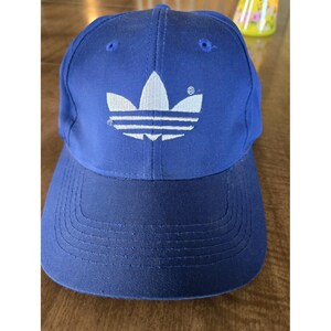 Vtg ADIDAS Originals Hat Womens Dark Navy Gold Trefoil Logo OSFW Y2K 90s Cap adidas Women main image 4