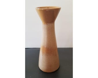 Vintage Mid Century Frankoma 28 Vase Ceramic 7.25" Tall Tan Brown EUC