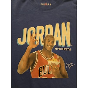 Nike Air Jordan Flight MVP "Cereal" Men's T-Shirt Size S Small Blue 90s immagine 5