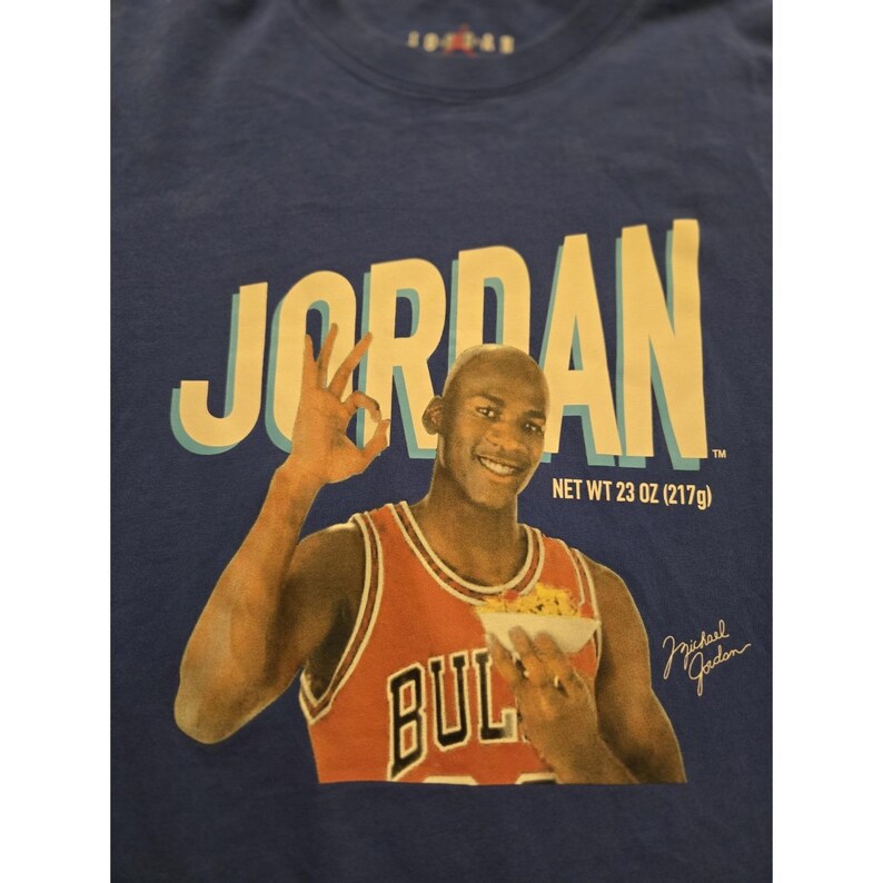 Nike Air Jordan Flight MVP "Cereal" Men's T-Shirt Size S Small Blue 90s immagine 5