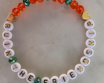 Pulsera de cuentas inspirada en las coristas: "Arruina la amistad", corazones de oro de 14 quilates.