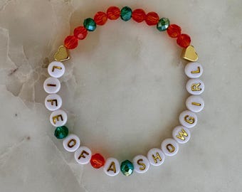 Showgirl Era Bracelet: Crystal Glass Beads, Gold Heart Accent
