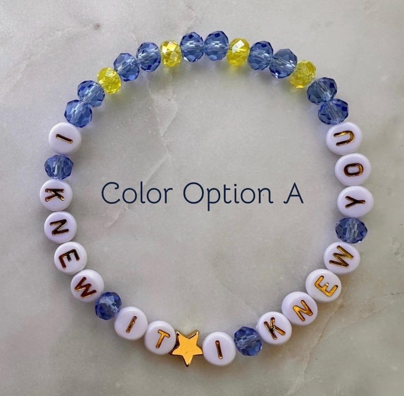 I Knew It, I Knew You - Toy Story Inspired Bracelet: Glass Crystal Beads and 14K Gold-Plated Accent, Custom Colors, Personalize image 3