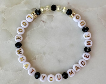 Look What You Made Me Do not Maked Upcycling Armband: Glaskristallperlen und 14K vergoldete Akzente, Freundschaftsarmband für Swifties