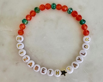 Elizabeth Taylor Inspired Bracelet: Glass Crystal Beads, Gold Star Accent