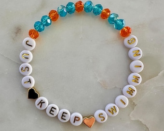 Finding Nemo Inspired Bracelet: Crystal Beads, Gold Accents, Personalized