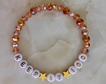 Keep it 100 Showgirl Inspired Friendship Bracelet: Gold Star Accent Bead- Fate of Ophelia-14K Gold-Plated Star, Choose Custom Colors