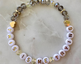 This Is Me Trying Folklore Era Inspired Bracelets: Glass Crystal Beads and 14K Gold-Plated Accent Bead, Custom Color for Swifties