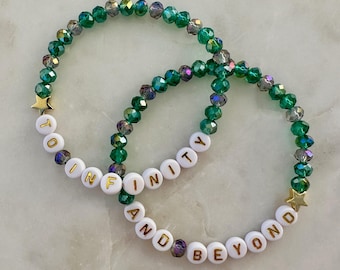 Toy Story Inspired Bracelet: Glass Crystal Beads and 14K Gold-Plated Accents, Custom Colors, Personalize