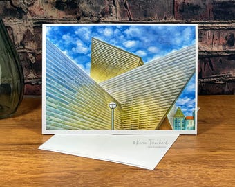 Denver Art Museum Greeting Card, Colorado Cityscape Mini Photo Print