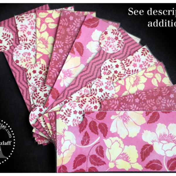 LAMINATED Cash Envelope System in Lots of Pink (10 envelopes)