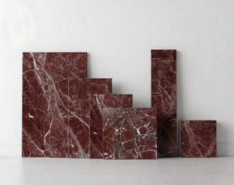 Losa decorativa de mármol burdeos / Decoración de consola de lujo / Bandeja para mesa de centro