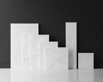 Placa decorativa de mármol blanco / Encimera de consola de piedra natural / Bandeja decorativa para mesa de centro