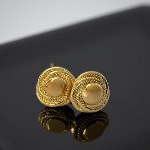 Goldene Era-Vintage Ohrstecker im Rope-Look