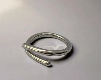 Anillo de plata de ley 925 | Anillo ajustable apilable | Joyería minimalista para mujer