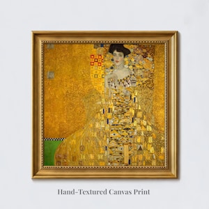 Gustav Klimt: Retrato de Adele Bloch-Bauer I (1907) - Impresión Giclée sobre lienzo texturizado a mano con sensación de pincelada