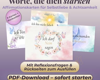 Self-Love & Mindfulness Affirmation Cards | Printable Affirmation Cards | Digital PDF Download
