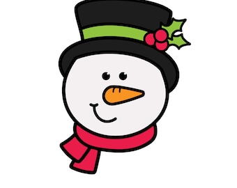 SVG de cara de muñeco de nieve, archivo vectorial de corte para Navidad (descarga digital)