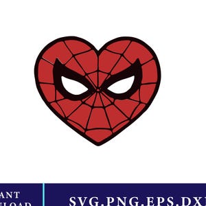 Spider-Man Heart Face SVG | Logo, Decal, T-Shirt Design (Digital Download)