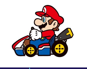 Mario Kart SVG, Super Mario Bros Kids Design (Digitaler Download)