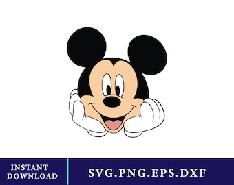 Minnie Mouse Face (svg, dxf, png, eps) (Instant Download)
