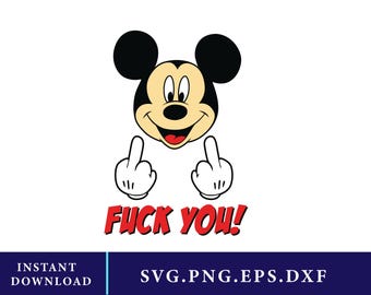 Mickey Middle Finger SVG – Cricut & Silhouette Design Files (Digital Download)