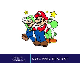 Mario SVG Bundle, Cricut, Silhouette, T-Shirt Design (Digital Download)