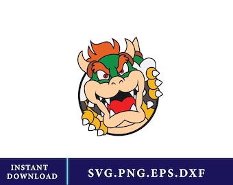 Cabeza de Bowser SVG, PNG, imágenes prediseñadas de Super Mario (descarga instantánea)