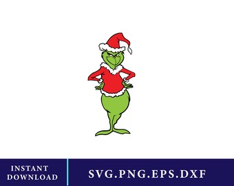 Arquivos SVG, PNG, DXF e EPS do Grinch | Clipart de Natal do Grinch | Download instantâneo