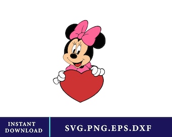Arquivo de corte para Cricut com coração da Minnie Mouse em formato SVG, PNG e DXF (Download digital)