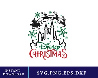 Oreilles de souris de Noël Disney Svg, voyage de Noël, château magique Svg, oreilles de souris, Minnie joyeux Noël SVG, png, flocon de neige, fichier de coupe cricut