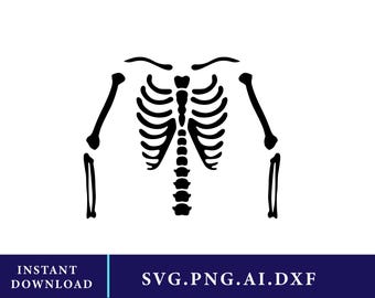 Skeleton SVG Bundle, Rib Cage Bone Cut Files (Instant Download)