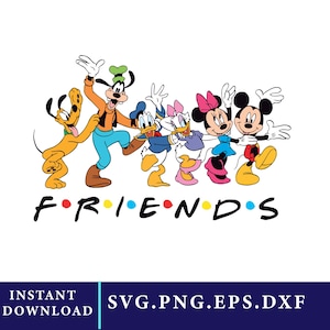 Disney Friends svg, Musse vänner svg, Mimmi vänner svg klippfil, vänner tecknad film, sublimering