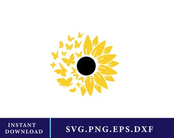 Mariposa Girasol (archivos svg, png, dxf, eps - descarga digital)