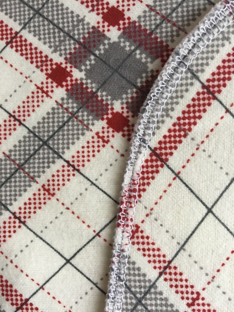 Flannel Plaid Lap Blanket With Fabric Drawstring Bag Etsy