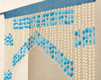 Cortina de entrada con cuentas de perlas hecha a mano / Toran decorativo colgante / Toran de puerta con cuentas de perlas
