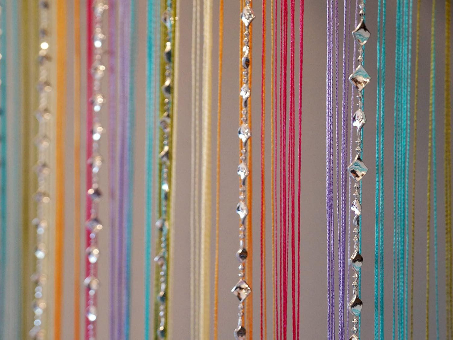 String Thread Curtains Handmade Polyester Thread Door Curtain | Decorative String Beads Room ...