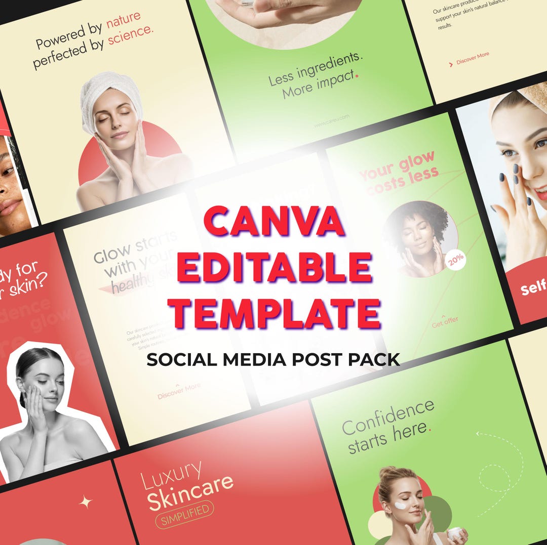 Skincare Instagram Templates | Beauty Brand Social Media Canva ...