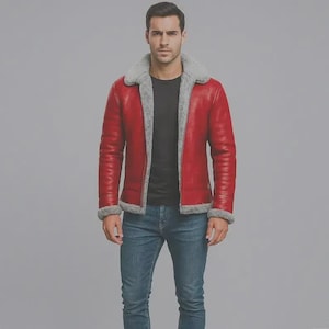 RAF B3 Shearling Bomber Jacket: Sheepskin Leather Aviator Coat